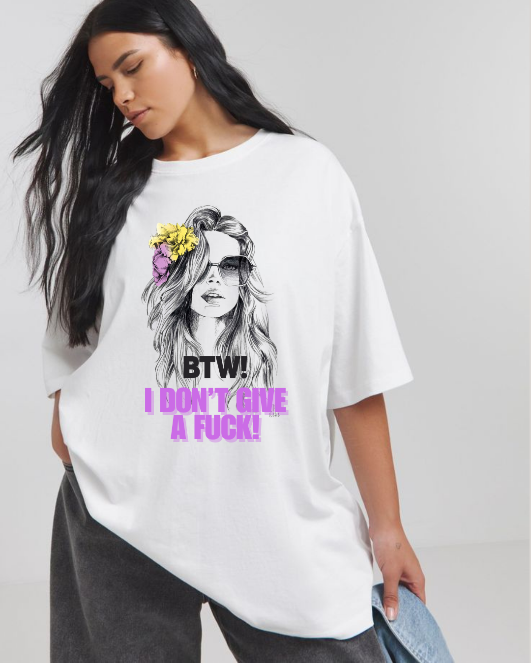 savage qoute Women Oversize White Tshirt