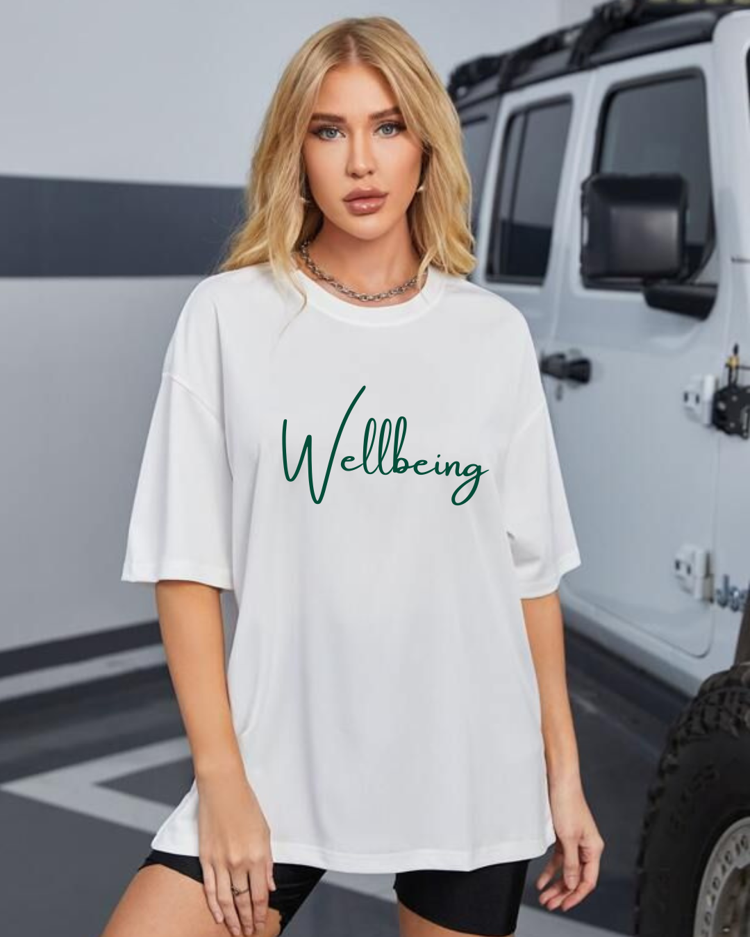 Welbeing Oversized white premium T-shirt