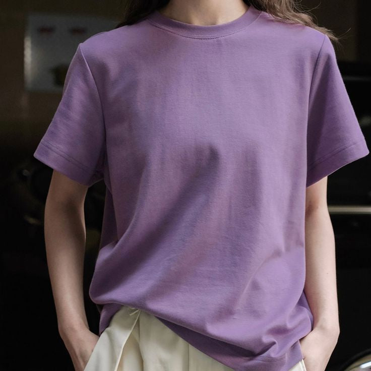 Women's round neck cotton oversized T-shirt