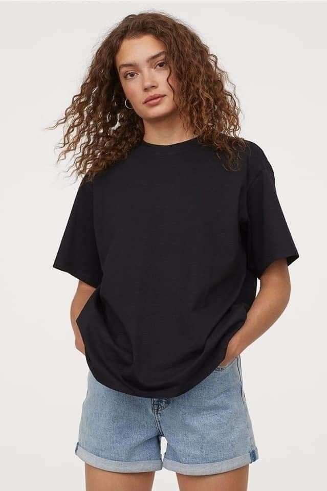 Women's round neck cotton oversized T-shirt