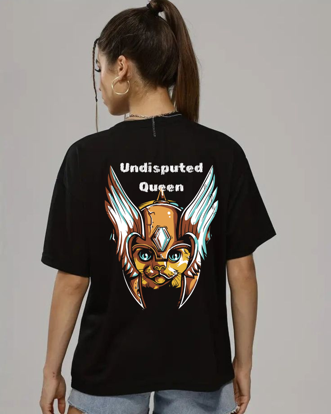 Undisputed Queen Black round neck Tshirt