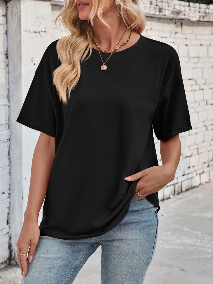 Classic regular black tshirt for female