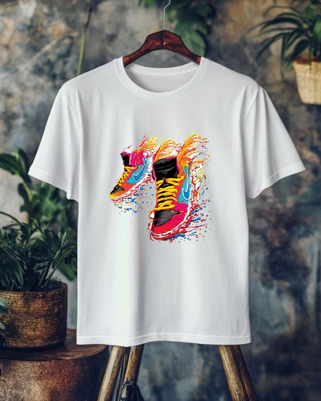 Premium shoes splash oversized tshirt
