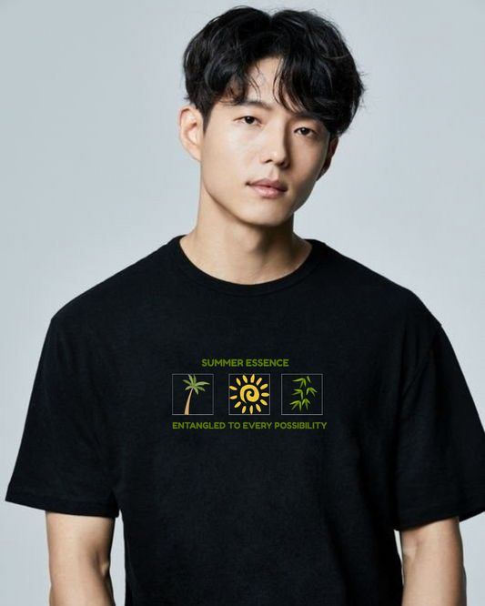 Summer cotton Regular black tshirt men