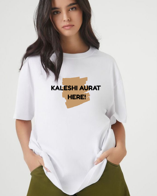 Kaleshi Aurat Women White Oversize tshirt