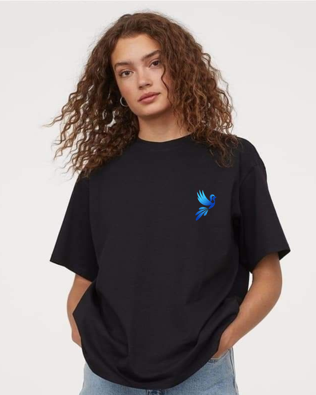 Peace premium black tshirt women