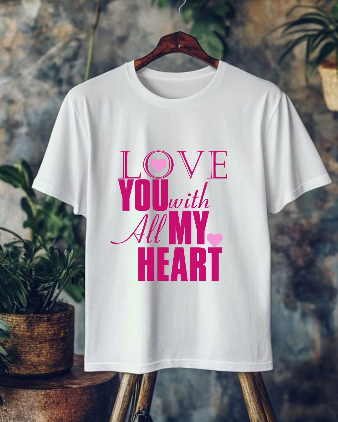 Love you with my heart oversized Tshirt for women