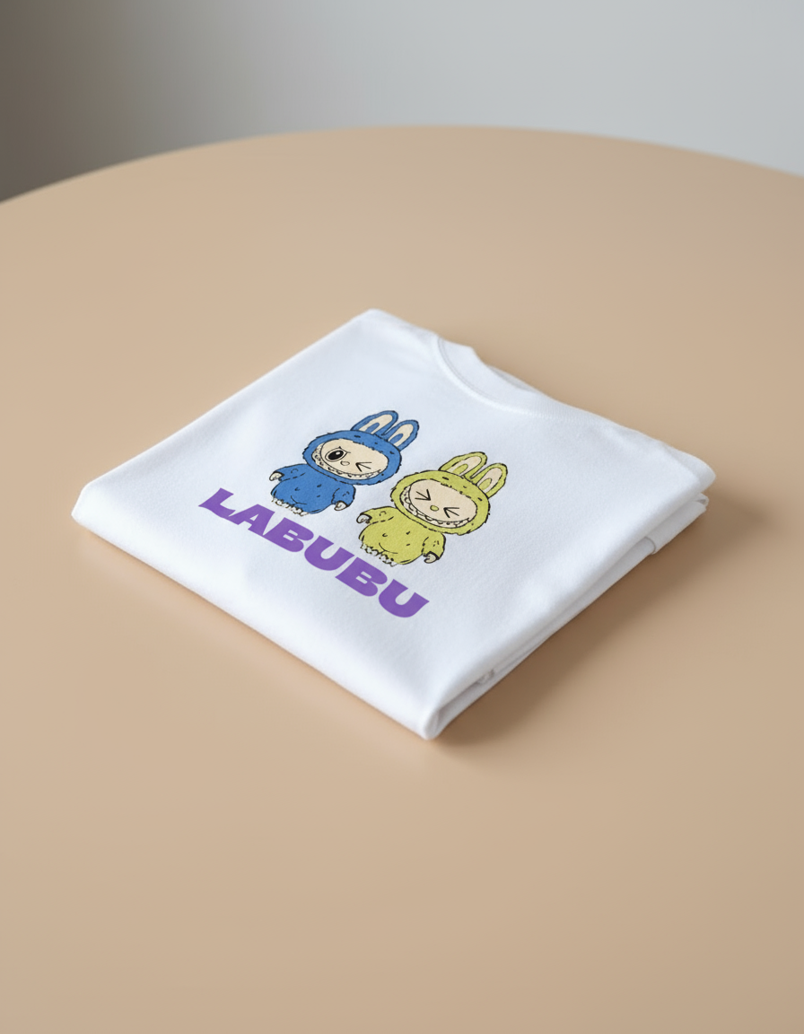 Labubu White Women Oversize Tshirt