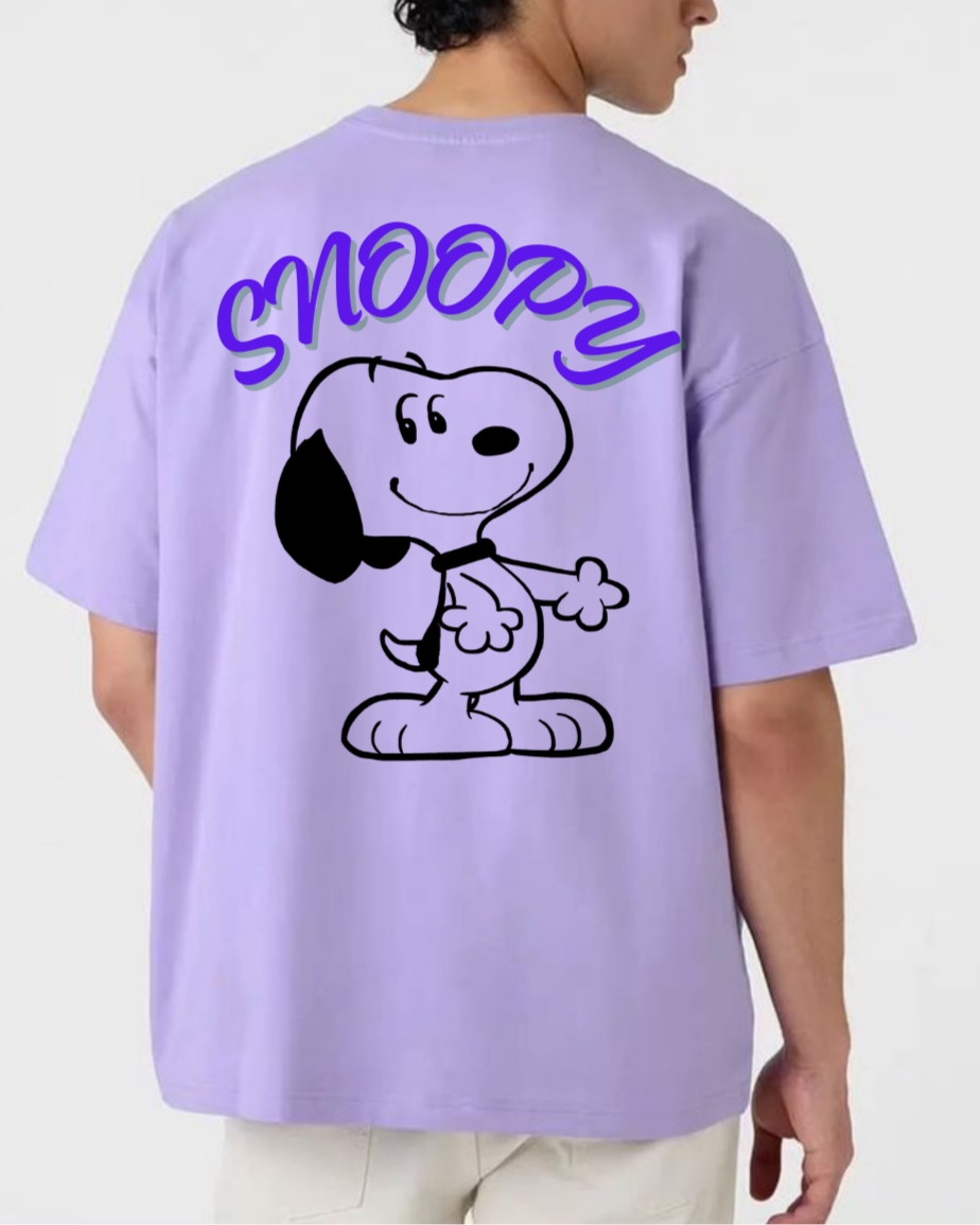 Snoopy Cartoon Oversized baggy Tshirt lavender men