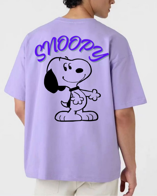 Snoopy Cartoon Oversized baggy Tshirt lavender men