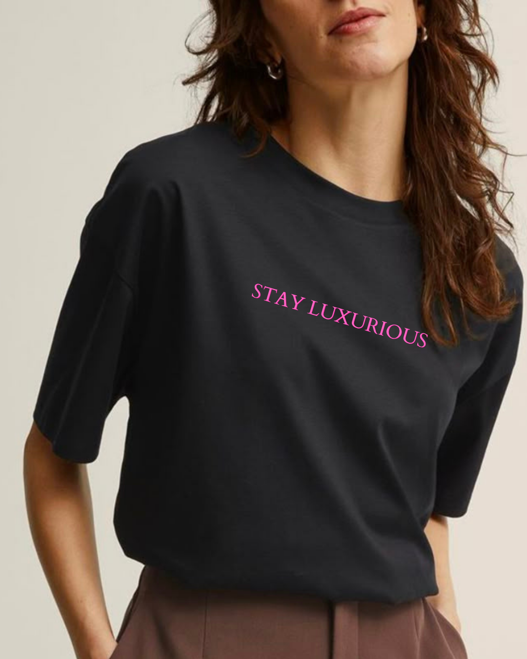 Stay Luxurious Regular Tshirt Black Women