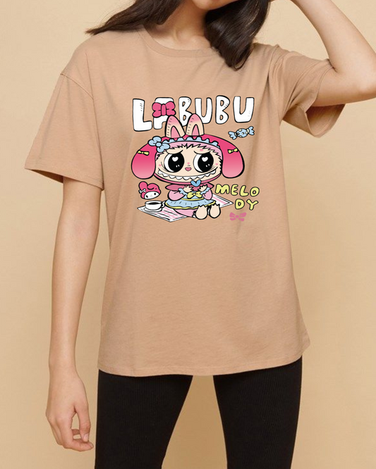 Labubu Oversize Beige Tshirt Women