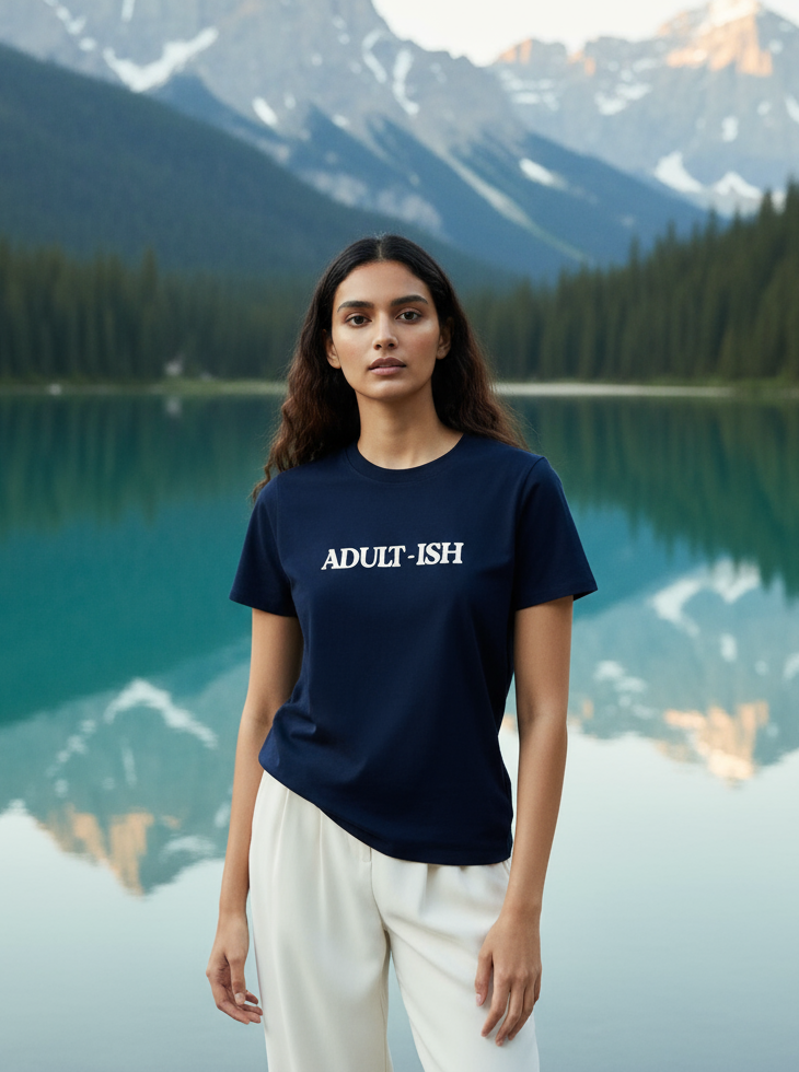 Adultish Regular Black tshirt Women