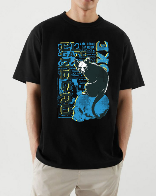 Printed Oversize Tshirt Black men