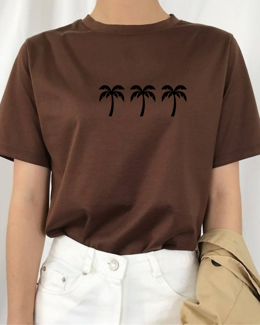 Coffe brown Regular fit Tshirt Women