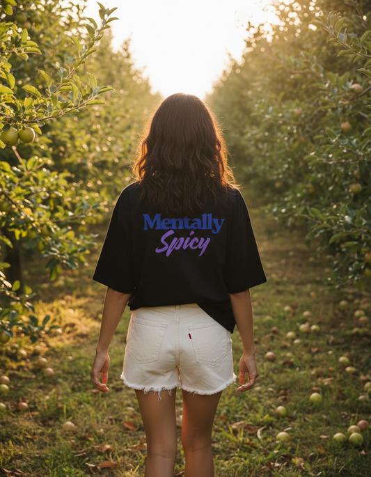 Printed Oversize Black Tshirt Women