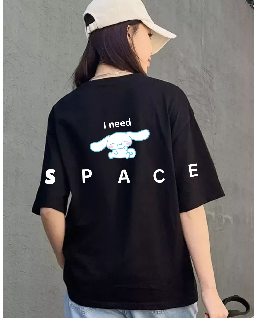 Need space Women Oversize T shirt Black