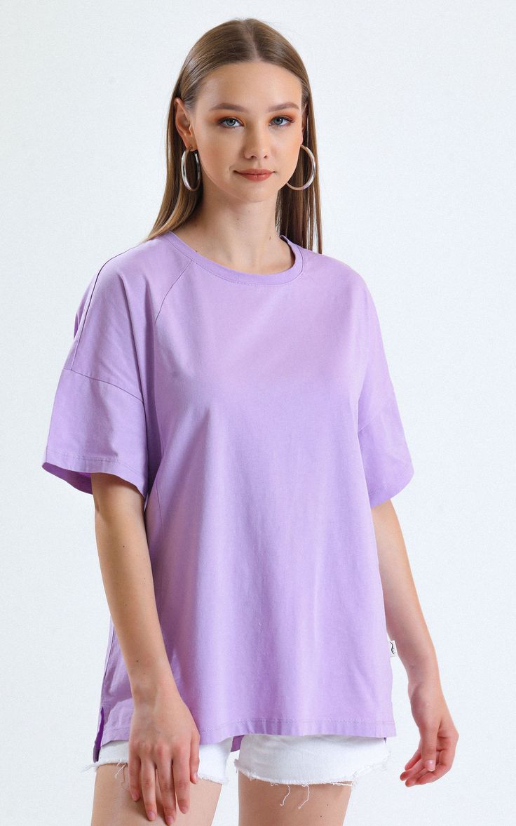 Lavender oversized plain tshirt