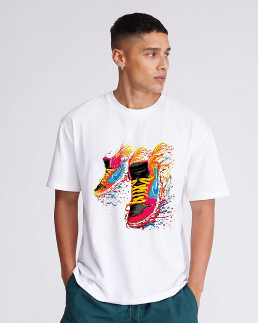 Premium shoes splash oversized tshirt