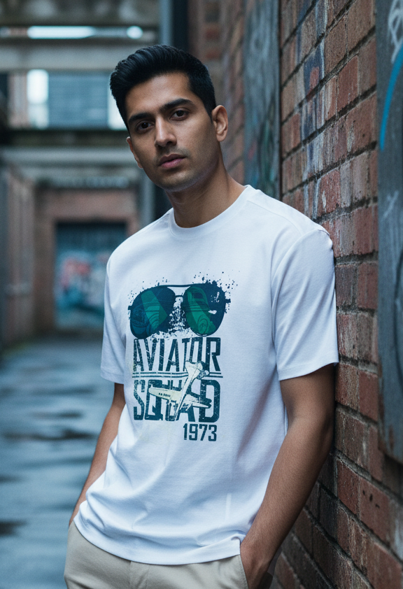 Printed Oversize Tshirt White Men