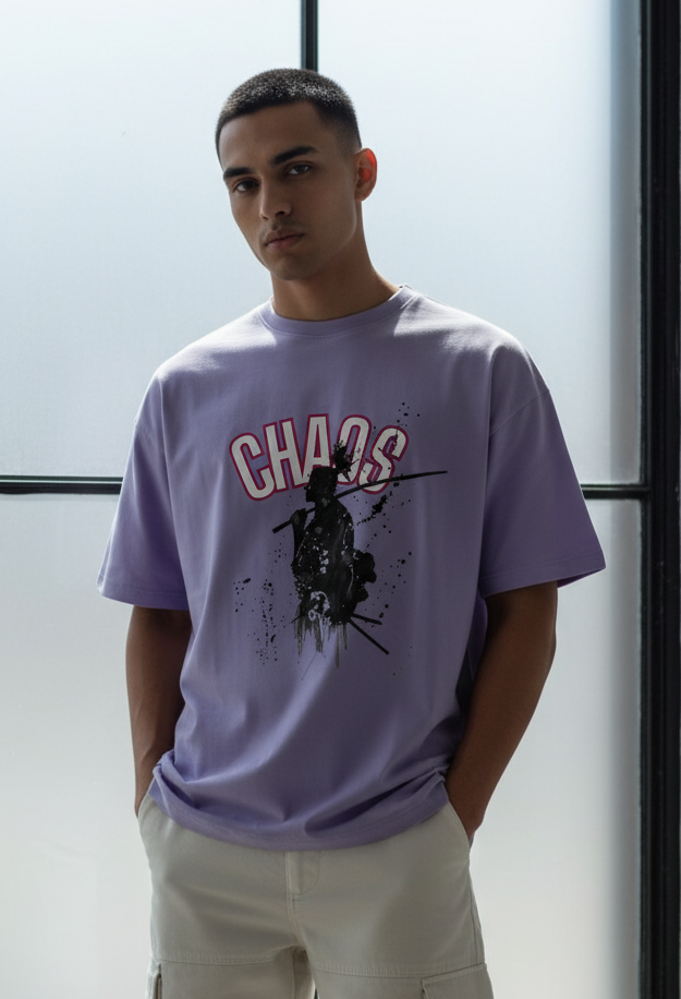 Chaos Samurai Oversized T-Shirt – Lavender