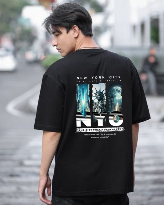 New York City oversized black tshirt